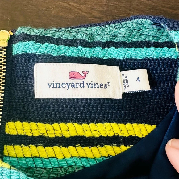 Vineyard Vines Deep Bay Striped Jacquard Shift Dress - Size 4 - Picture 3 of 12